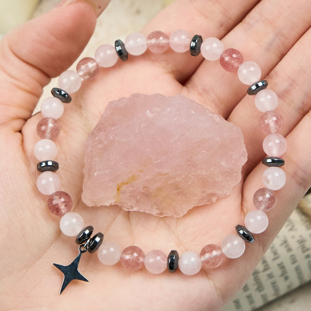 Olivenorma Natural Stone Beads Star Pendant Bracelet