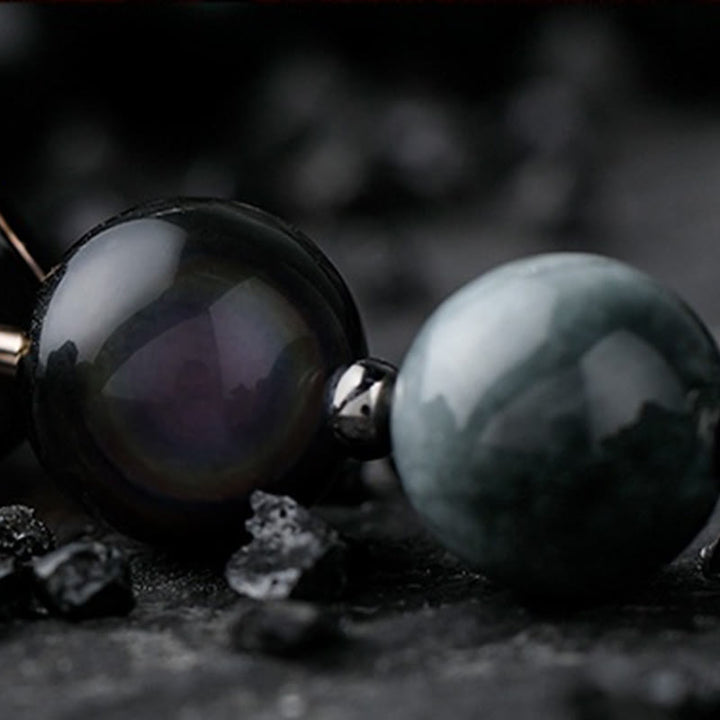 Olivenorma Dark Moon Harsh Sun Obsidian Beaded Bracelet - image 4