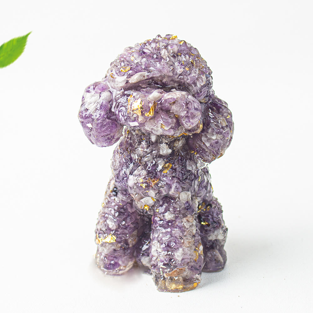 Olivenorma Natural Crystal Poodle Gemstone Decoration