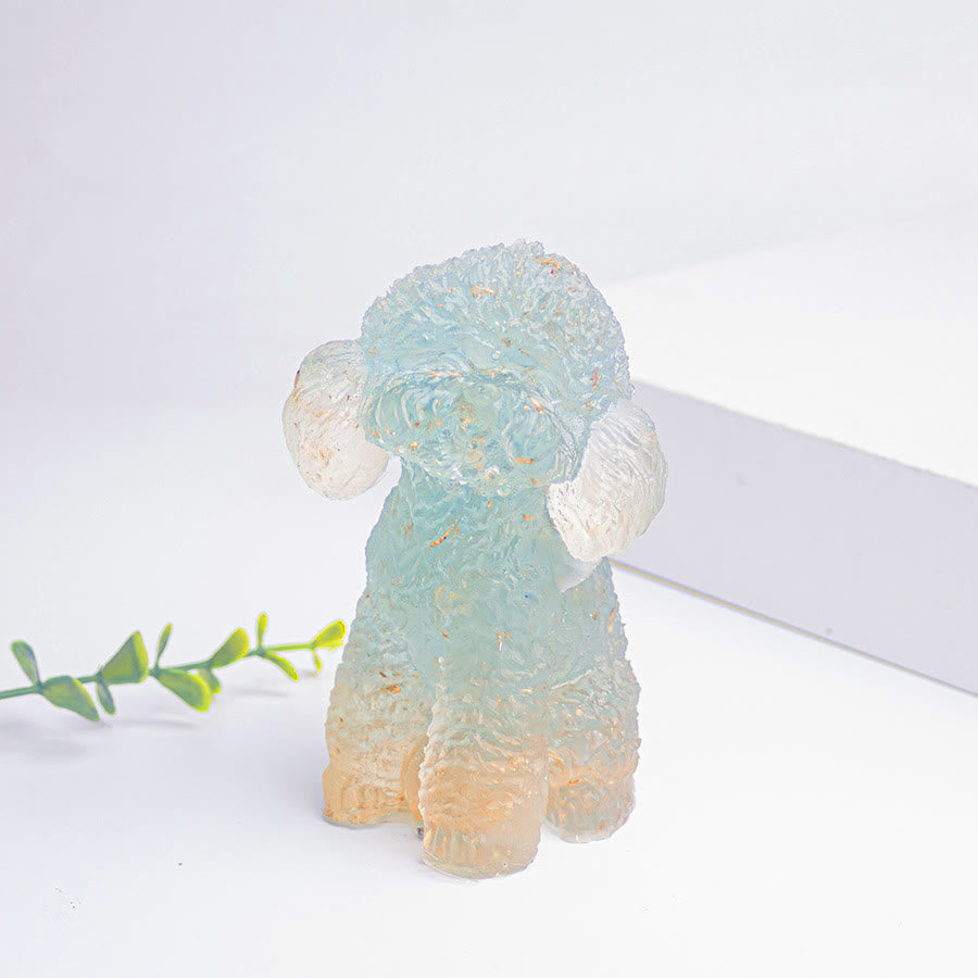 Olivenorma Natural Crystal Poodle Gemstone Decoration