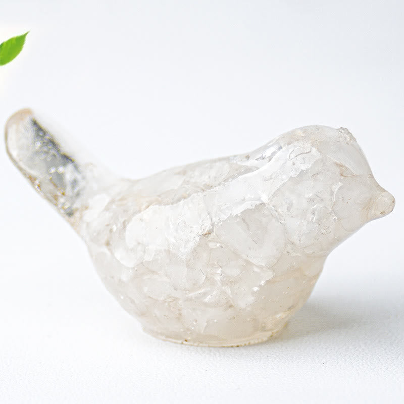 Olivenorma Natural Crystal Bird Sculpture Gemstone Decoration