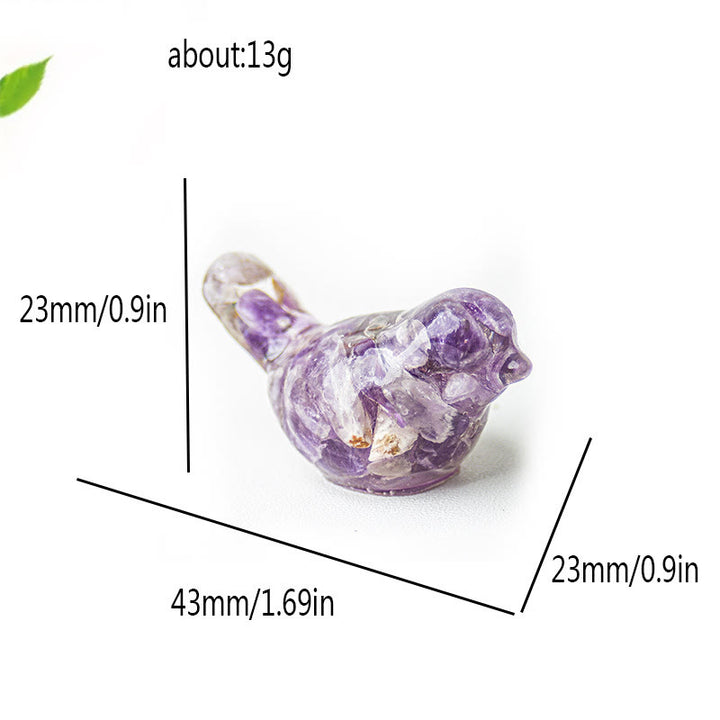 Olivenorma Natural Crystal Bird Sculpture Gemstone Decoration