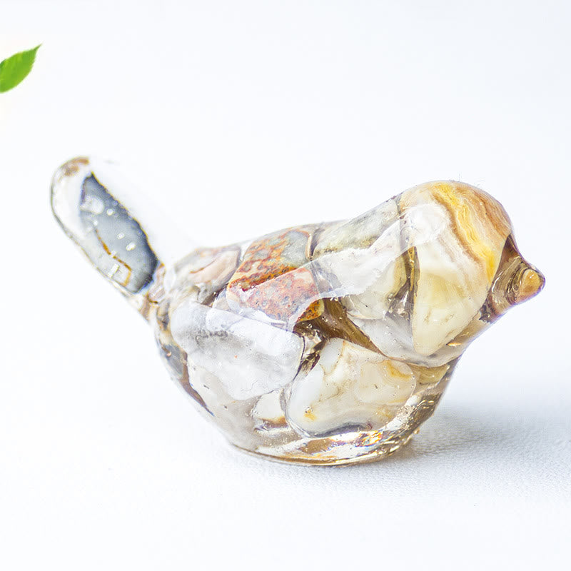 Olivenorma Natural Crystal Bird Sculpture Gemstone Decoration - Crazy Agate - Small: 3*2cm - image 57