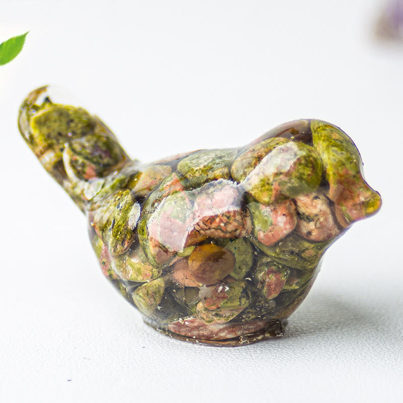 Olivenorma Natural Crystal Bird Sculpture Gemstone Decoration - Unakite - Small: 3*2cm - image 55