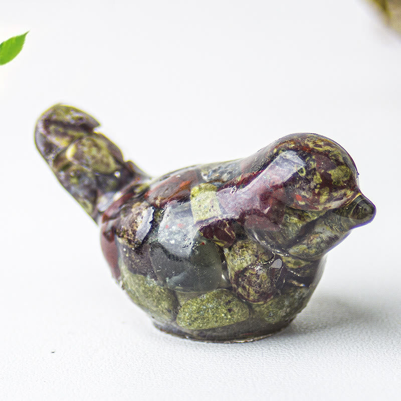 Olivenorma Natural Crystal Bird Sculpture Gemstone Decoration - Dragon Blood Stone - image 36
