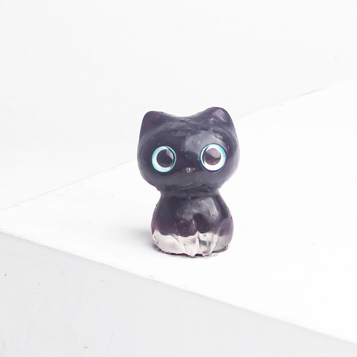 Olivenorma Crystal Epoxy Big Eyed Kitten Gemstone Decoration