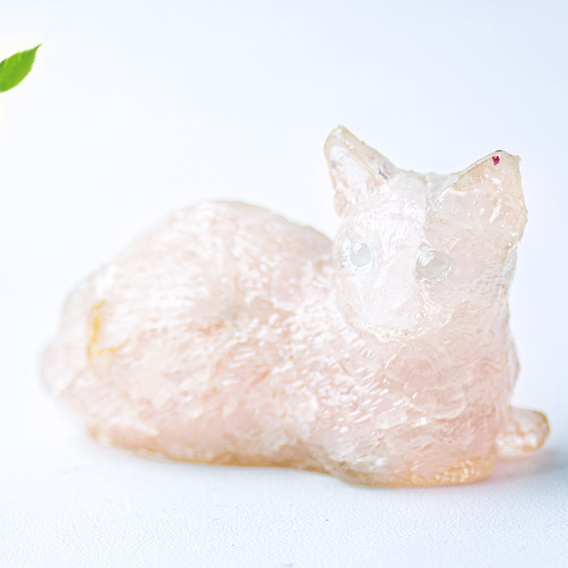 Olivenorma Crystal Gravel Epoxy Lying Kitten Gemstone Decoration - image 32