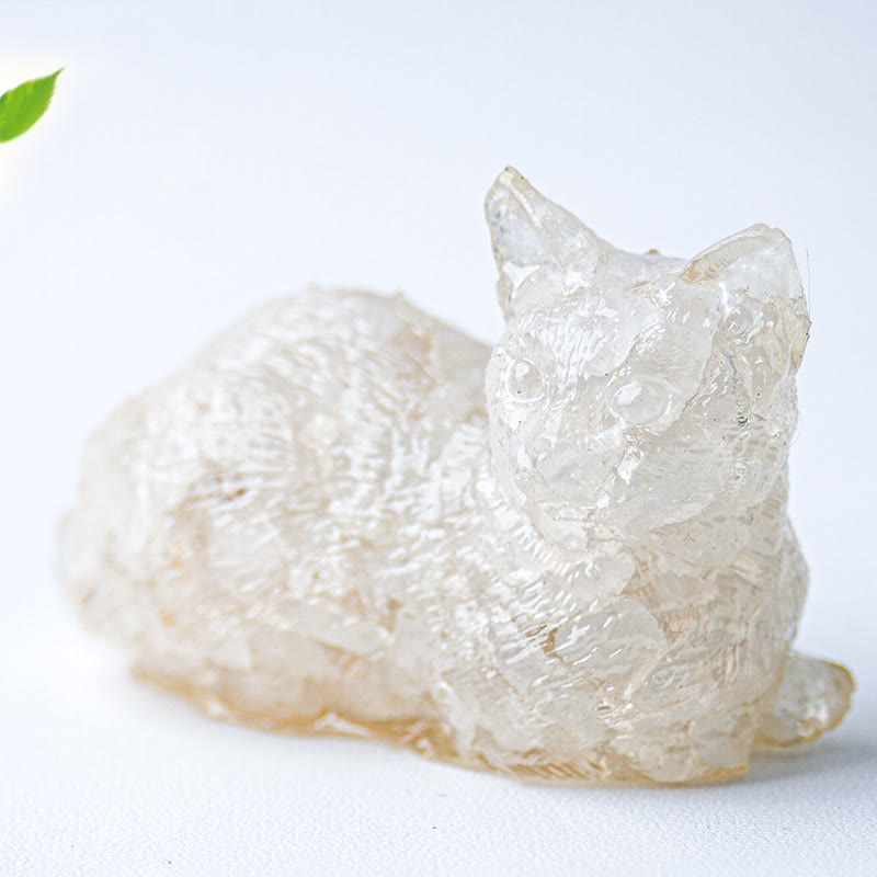 Olivenorma Crystal Gravel Epoxy Lying Kitten Gemstone Decoration - image 9