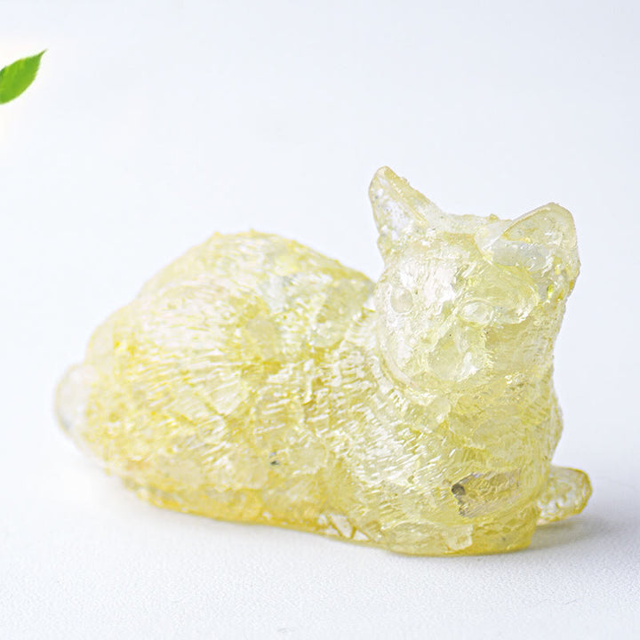Olivenorma Crystal Gravel Epoxy Lying Kitten Gemstone Decoration - image 22