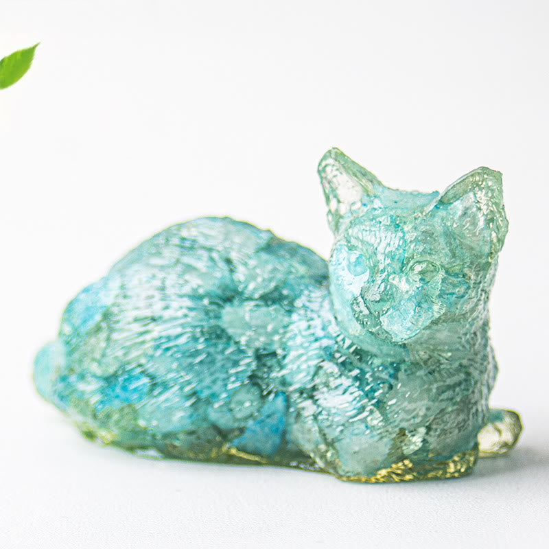 Olivenorma Crystal Gravel Epoxy Lying Kitten Gemstone Decoration - image 5