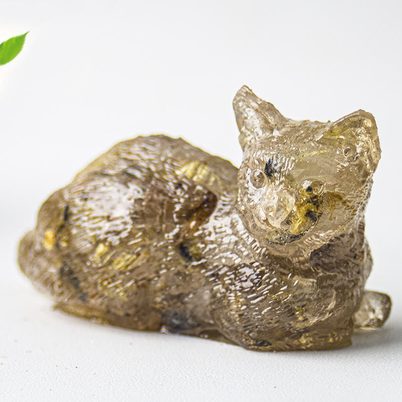 Olivenorma Crystal Gravel Epoxy Lying Kitten Gemstone Decoration - image 15