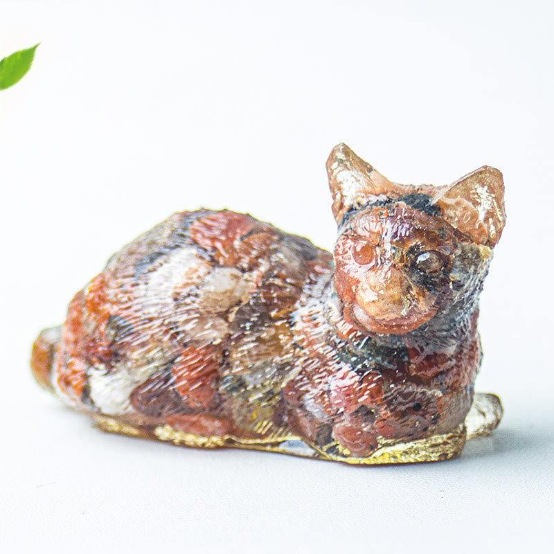 Olivenorma Crystal Gravel Epoxy Lying Kitten Gemstone Decoration - image 30