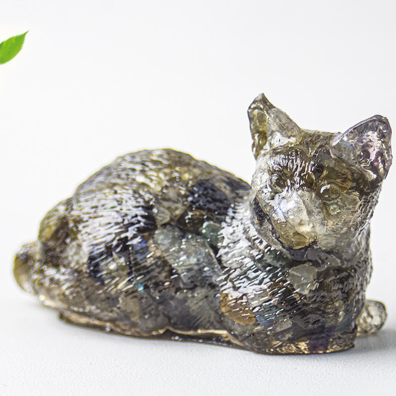 Olivenorma Crystal Gravel Epoxy Lying Kitten Gemstone Decoration - image 17