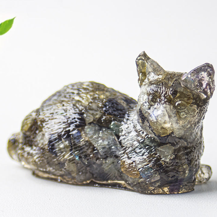 Olivenorma Crystal Gravel Epoxy Lying Kitten Gemstone Decoration - image 17
