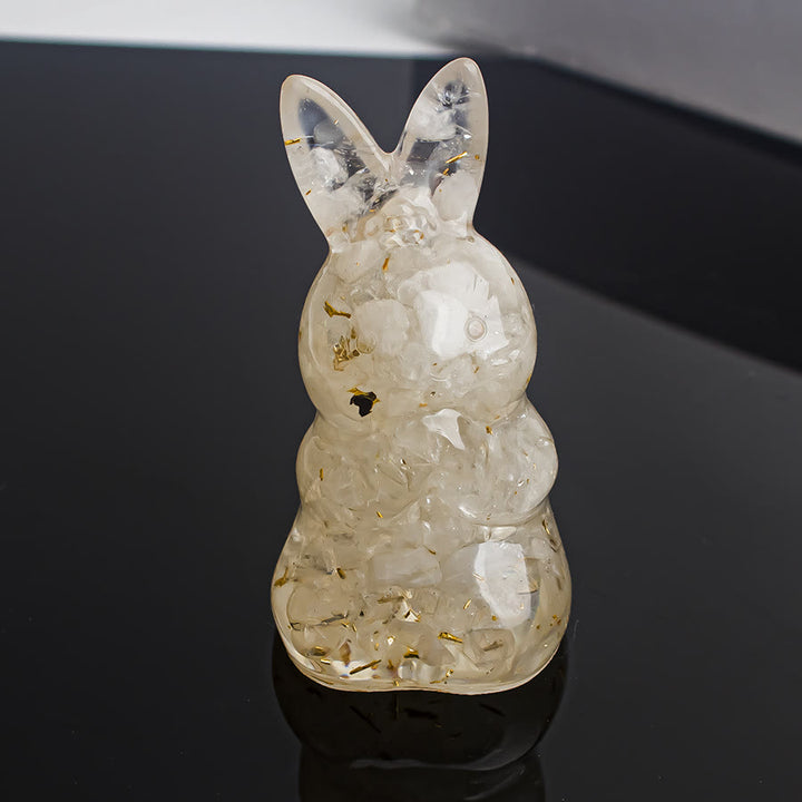 Olivenorma Crystal Gravel Epoxy Wishing Rabbit Gemstone Decoration