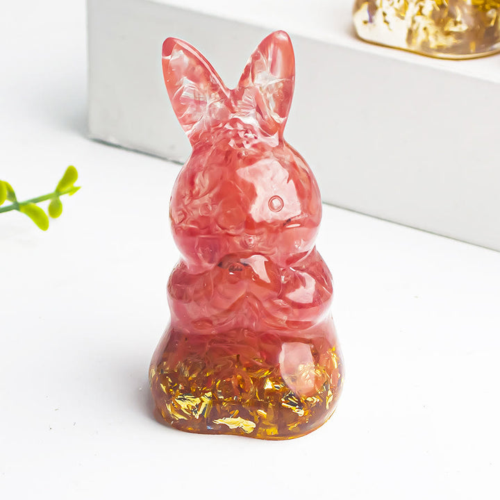 Olivenorma Crystal Gravel Epoxy Wishing Rabbit Gemstone Decoration