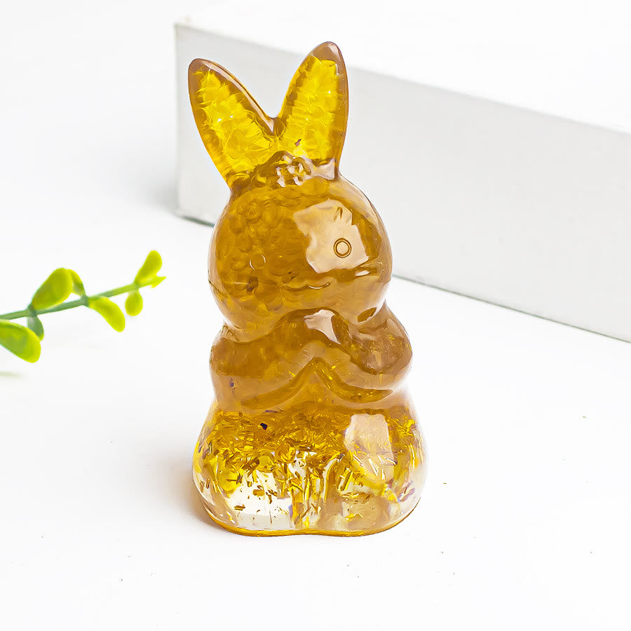 Olivenorma Crystal Gravel Epoxy Wishing Rabbit Gemstone Decoration - image 6
