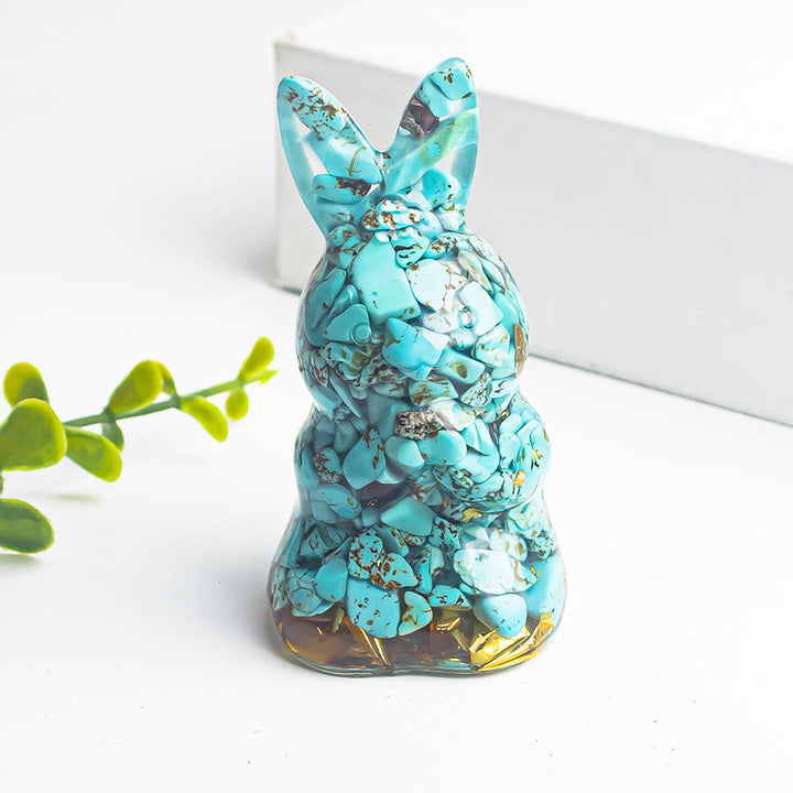 Olivenorma Crystal Gravel Epoxy Wishing Rabbit Gemstone Decoration