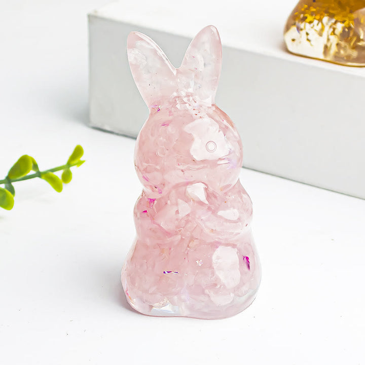 Olivenorma Crystal Gravel Epoxy Wishing Rabbit Gemstone Decoration