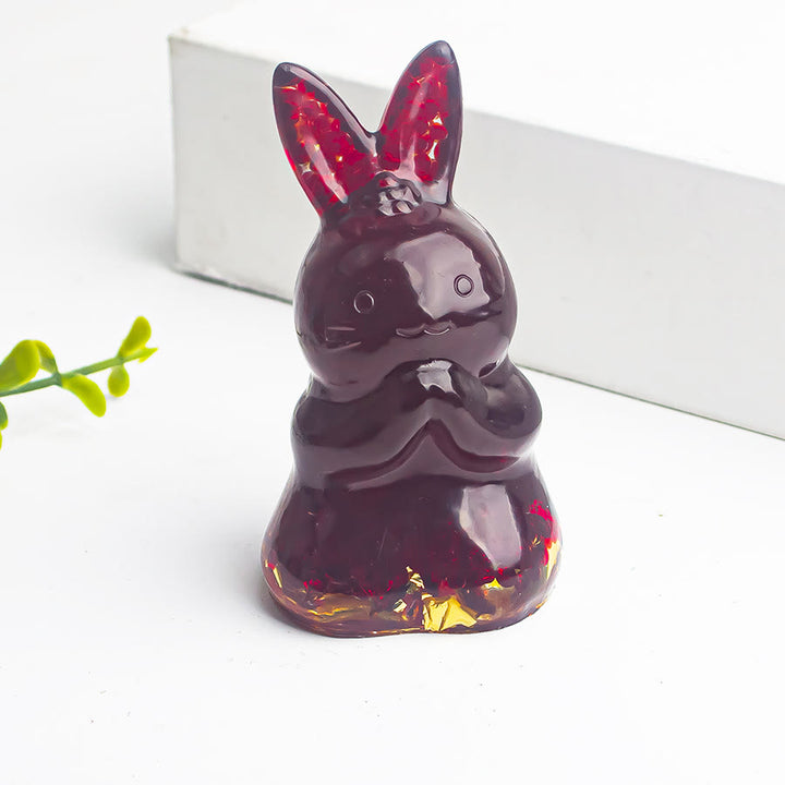 Olivenorma Crystal Gravel Epoxy Wishing Rabbit Gemstone Decoration