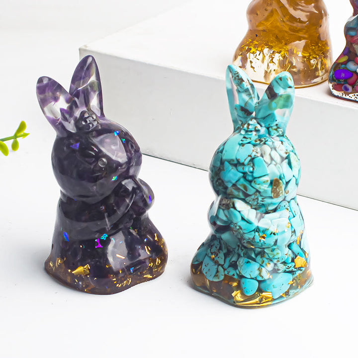 Olivenorma Crystal Gravel Epoxy Wishing Rabbit Gemstone Decoration - image 26