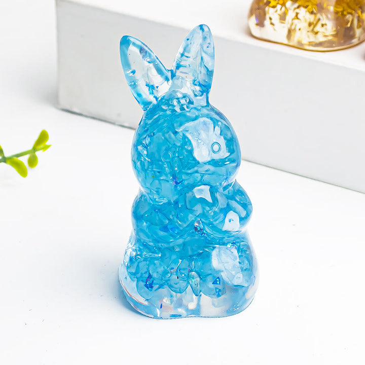 Olivenorma Crystal Gravel Epoxy Wishing Rabbit Gemstone Decoration - image 4