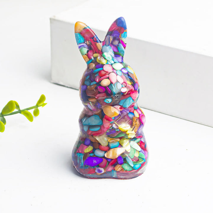 Olivenorma Crystal Gravel Epoxy Wishing Rabbit Gemstone Decoration