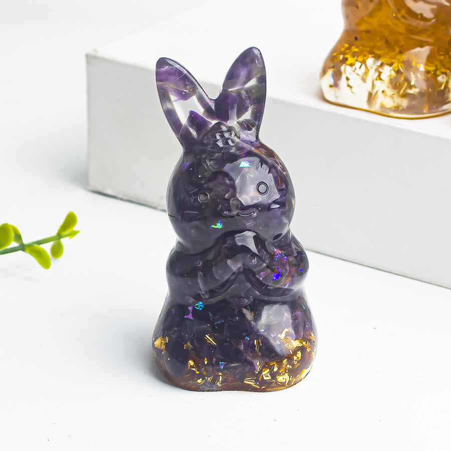 Olivenorma Crystal Gravel Epoxy Wishing Rabbit Gemstone Decoration - image 2