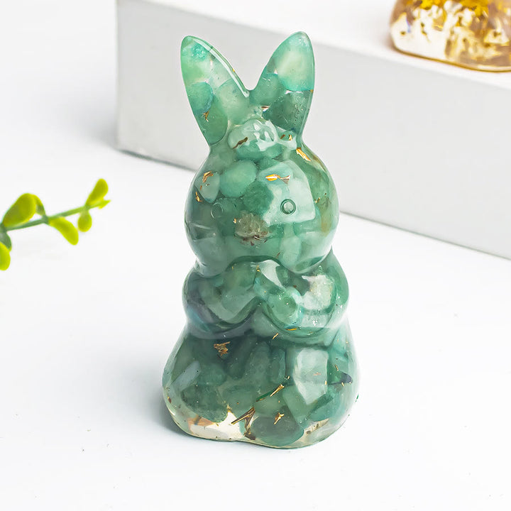 Olivenorma Crystal Gravel Epoxy Wishing Rabbit Gemstone Decoration