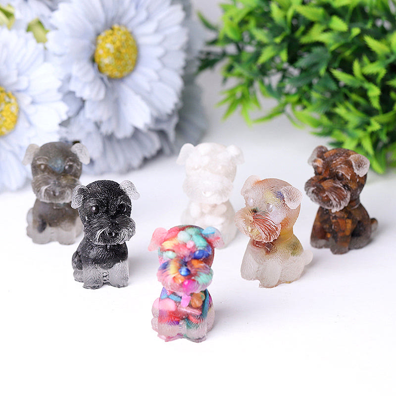 Olivenorma Crystal Gravel Epoxy Mini Schnauzer Gemstone Decoration