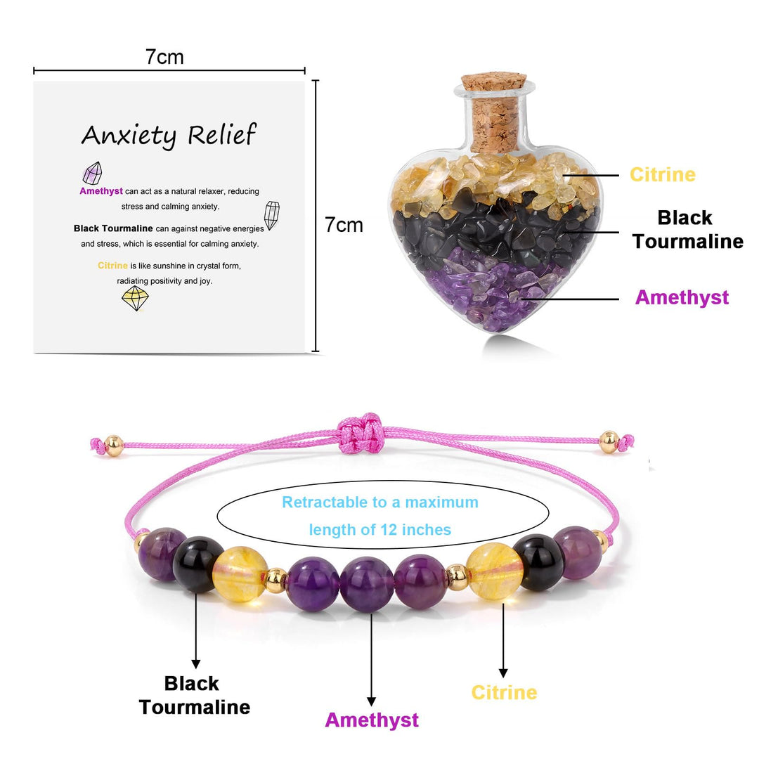 Olivenorma Healing Gift Wish Bottle Natural Crystal Bracelet