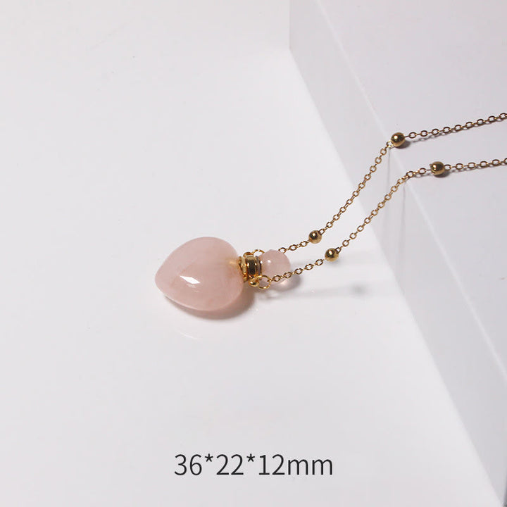Olivenorma Crystal Essential Oil Diffuser Heart Bottle Necklace