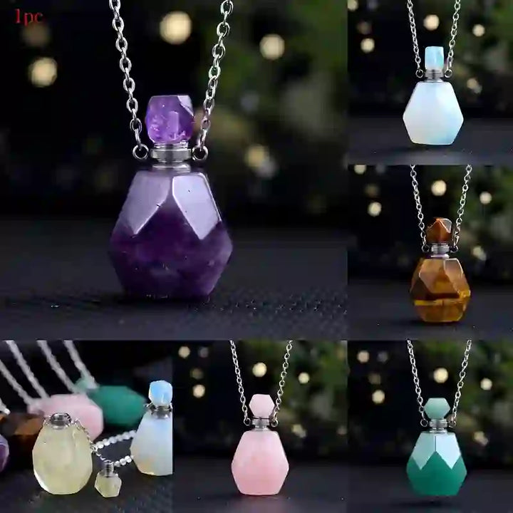 Olivenorma Essential Oil Diffuser Square Cut Perfume Bottle Necklace