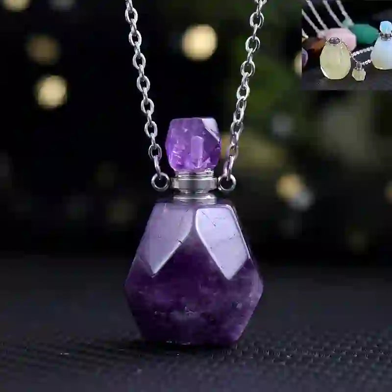 Olivenorma Essential Oil Diffuser Square Cut Perfume Bottle Necklace