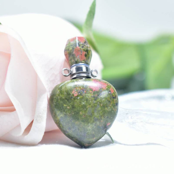 Olivenorma Crystal Essential Oil Diffuser Love Bottle Necklace