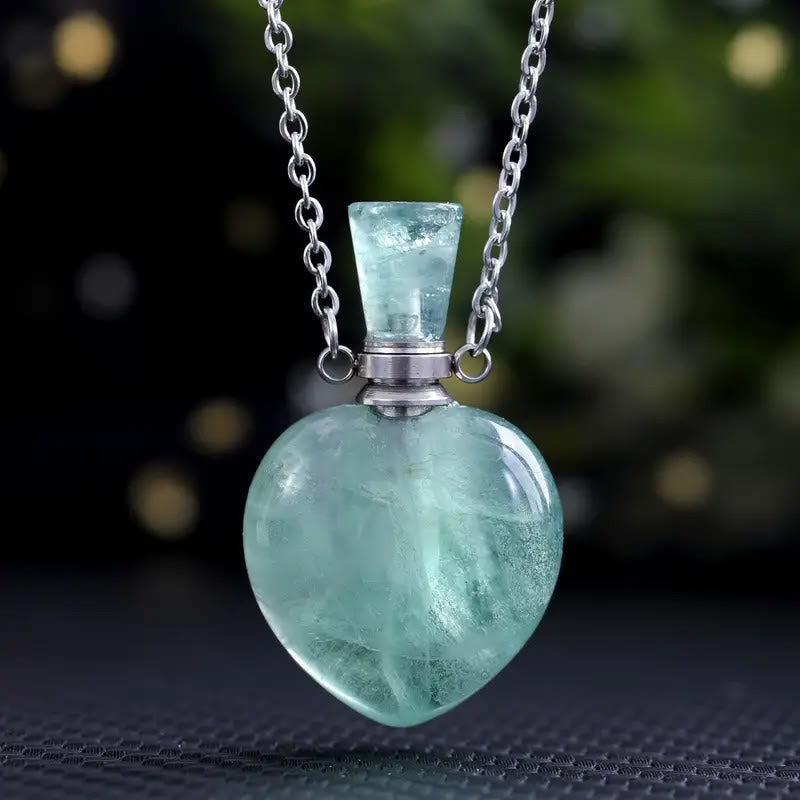 Olivenorma Crystal Essential Oil Diffuser Love Bottle Necklace