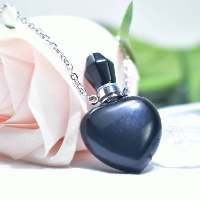 Olivenorma Crystal Essential Oil Diffuser Love Bottle Necklace