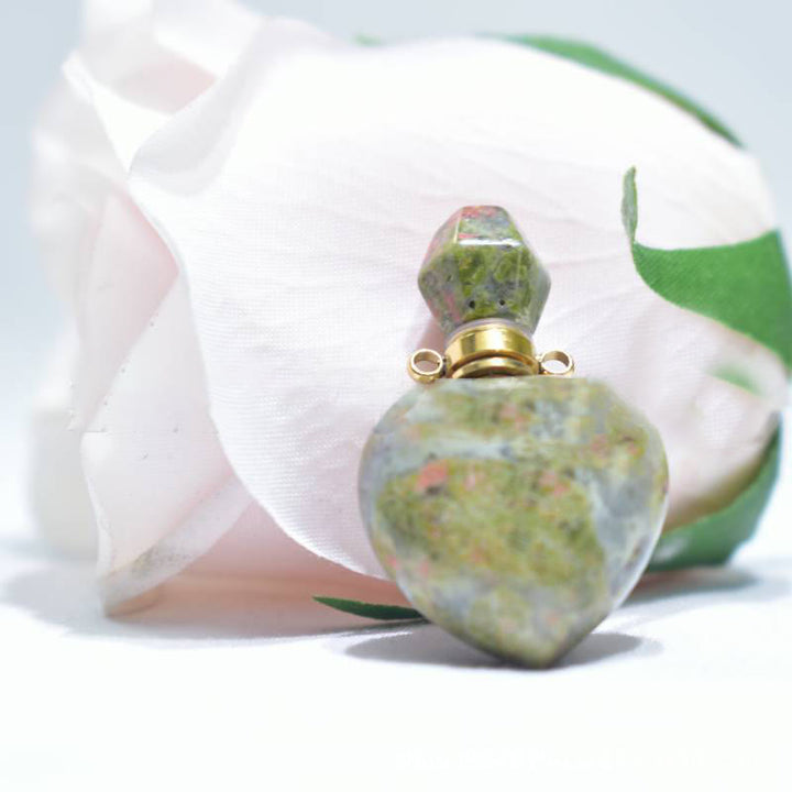 Olivenorma Crystal Essential Oil Diffuser Love Bottle Necklace