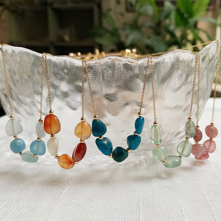 Olivenorma Irregular Natural Stone Beaded Pendant Necklace - image 37