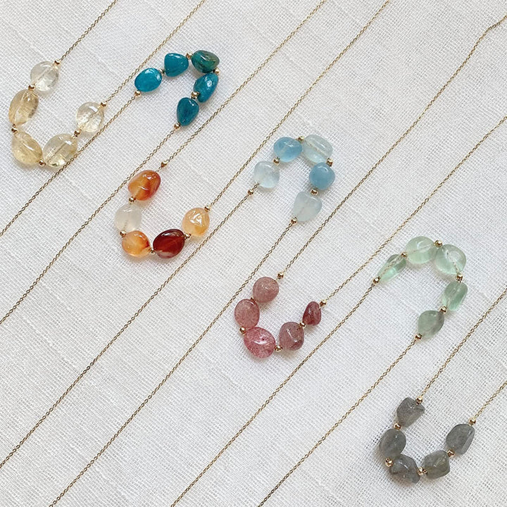 Olivenorma Irregular Natural Stone Beaded Pendant Necklace - image 40