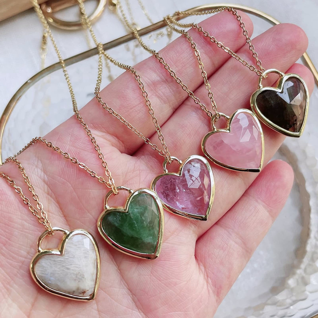 Olivenorma Crystal Heart Cut Pendant Stainless Steel Necklace - image 0