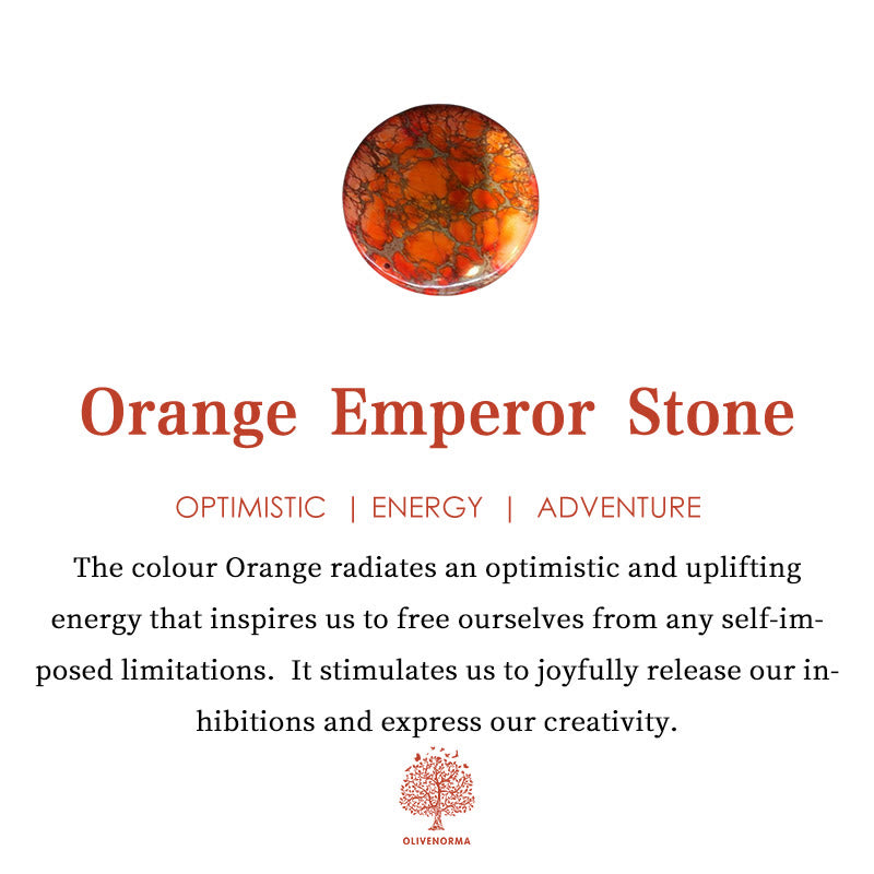 Olivenorma Square Cut Natural Color Emperor Stone Necklace