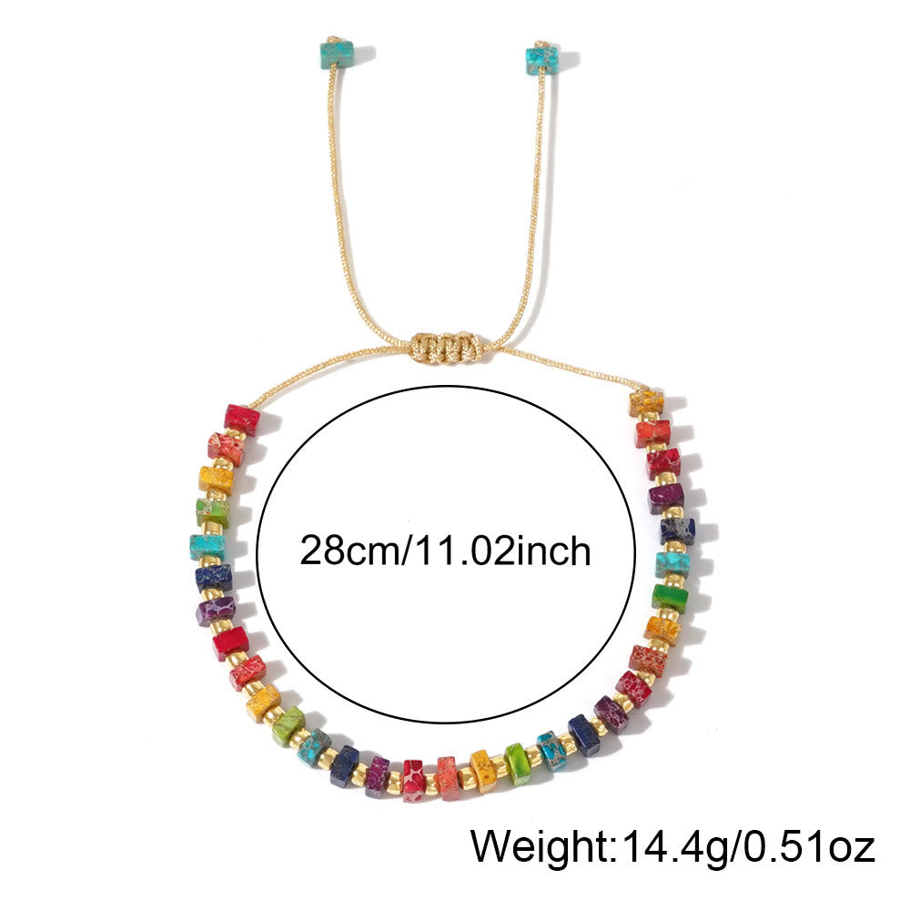 Olivenorma Square Cut Natural Color Emperor Stone Necklace