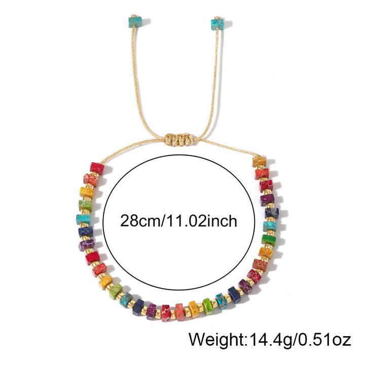Olivenorma Square Cut Natural Color Emperor Stone Necklace
