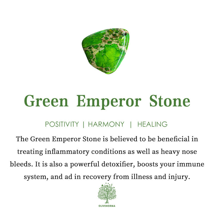 Olivenorma Square Cut Natural Color Emperor Stone Necklace