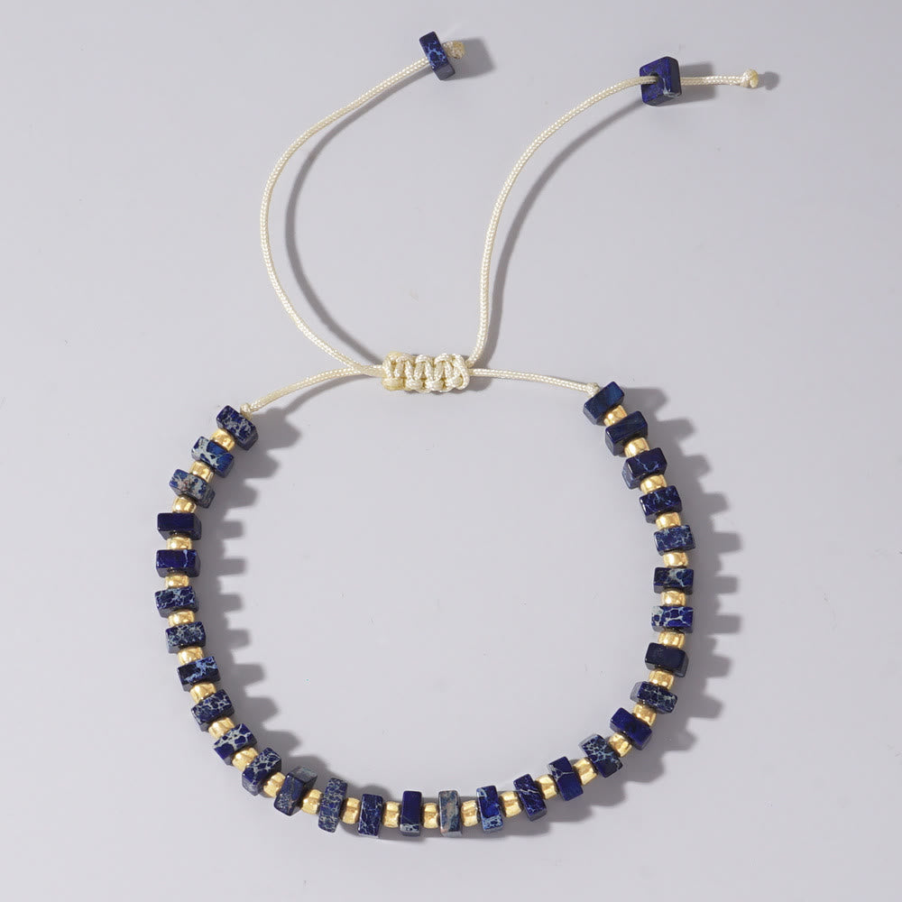 Olivenorma Square Cut Natural Color Emperor Stone Necklace