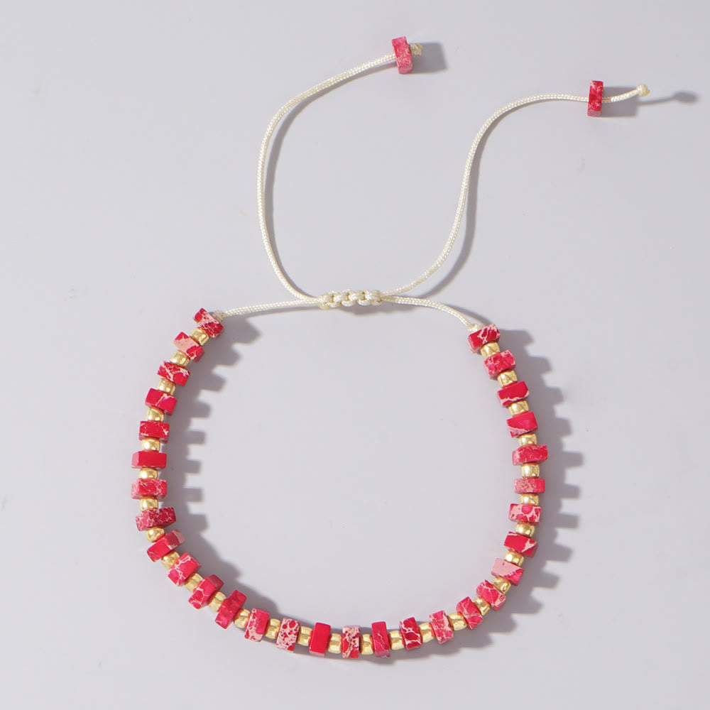 Olivenorma Square Cut Natural Color Emperor Stone Necklace