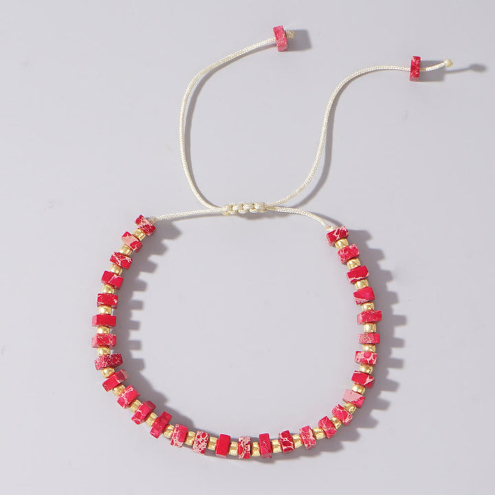 Olivenorma Square Cut Natural Color Emperor Stone Necklace