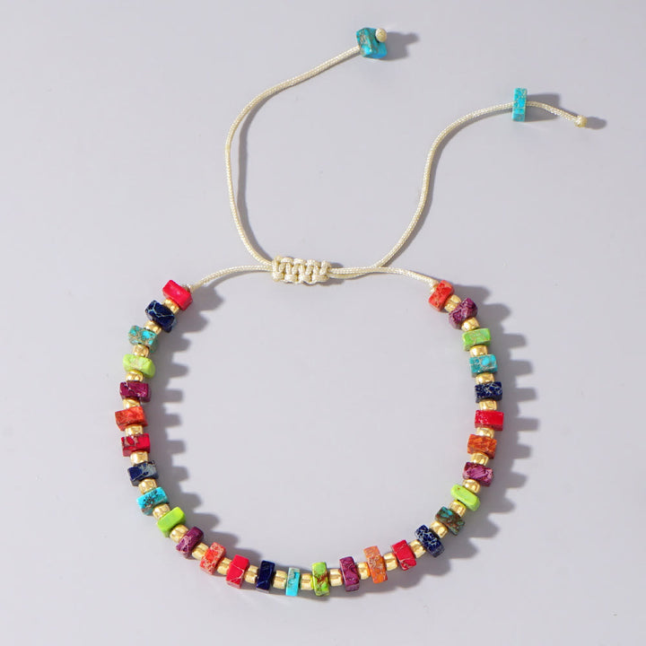 Olivenorma Square Cut Natural Color Emperor Stone Necklace