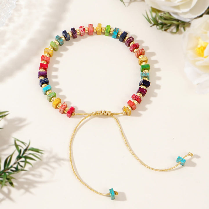 Olivenorma Square Cut Natural Color Emperor Stone Necklace
